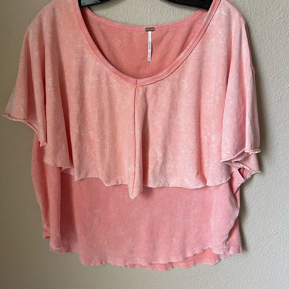 ❤️NWT Free People Girl Talk Ruffle Tee